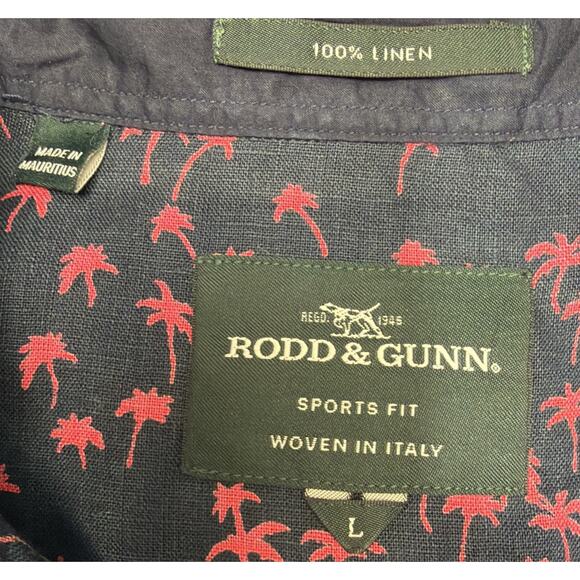 RODD AND Gunn Broadbay Sports Fit Short Sleeve Button Up Linen Shirt Size L - Picture 4 of 8